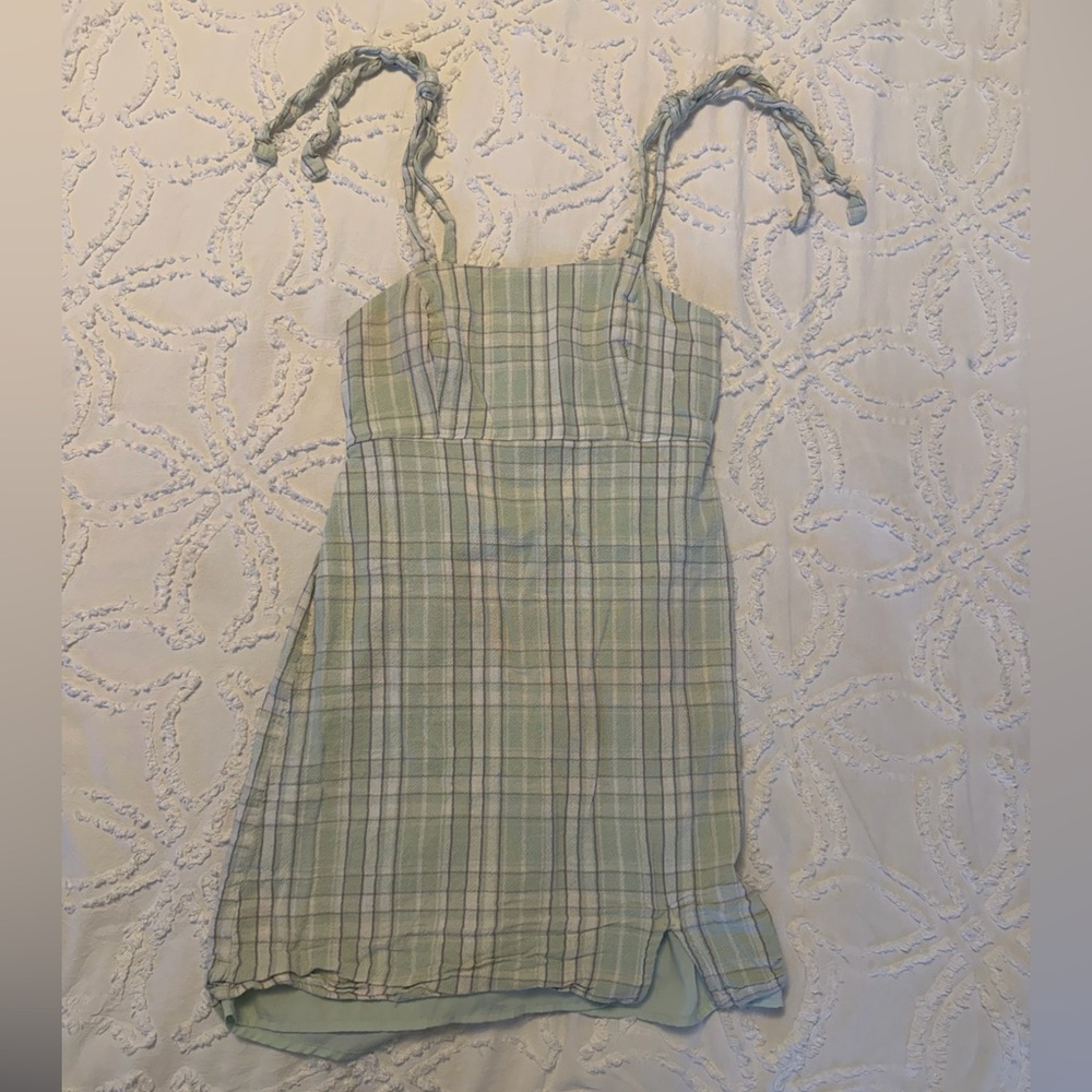 Hollister Green Plaid Dress XS